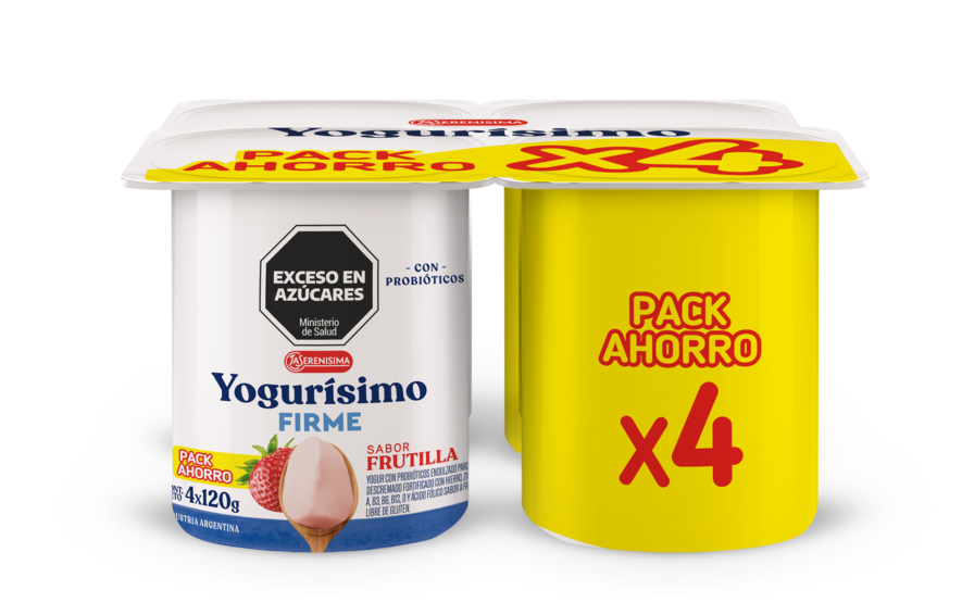 4 x Yogurísimo firme frutilla. Pack Familiar.